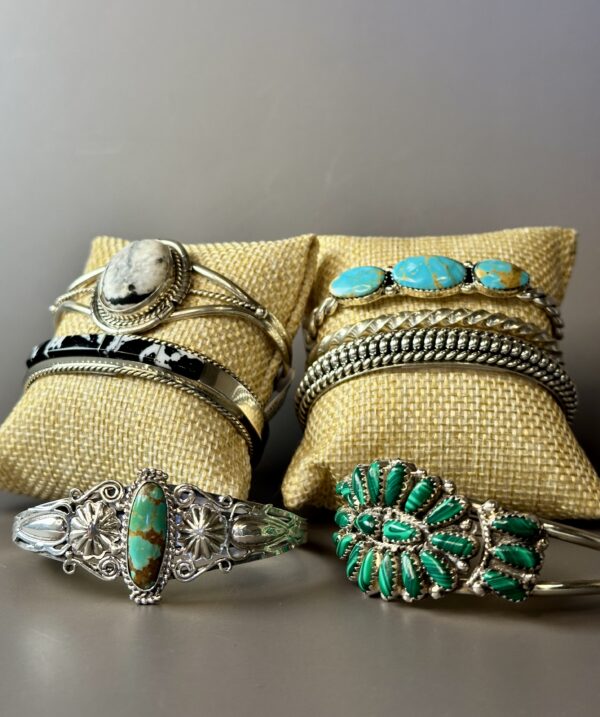 Sterling silver and turquoise cuff bracelets
