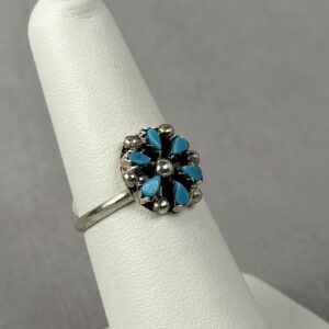 Kingman Turquoise Ring – Zuni Made – Tricia Leekity – Sz 9