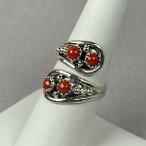 Navajo Made Red Coral Adjustable Ring – Genevieve Fransisco