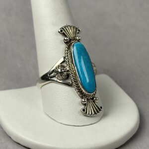 Kingman Turquoise Ring – Navajo Made – Daniel Benally – Sz 11