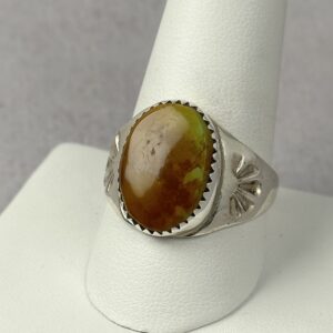 Kingman Turquoise Ring – Navajo Made – Annie Lincoln – Size 10