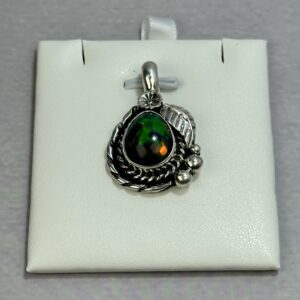 Smoked Ethiopian Opal Pendant - Navajo Made - Homer Begay