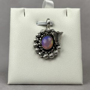 Pink toned Ethiopian Opal Pendant - Navajo Made - Homer Begay