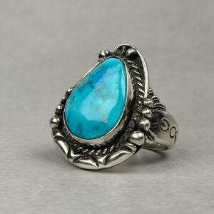 Kingman Turquoise Ring - Navajo Made - Homer Begay
