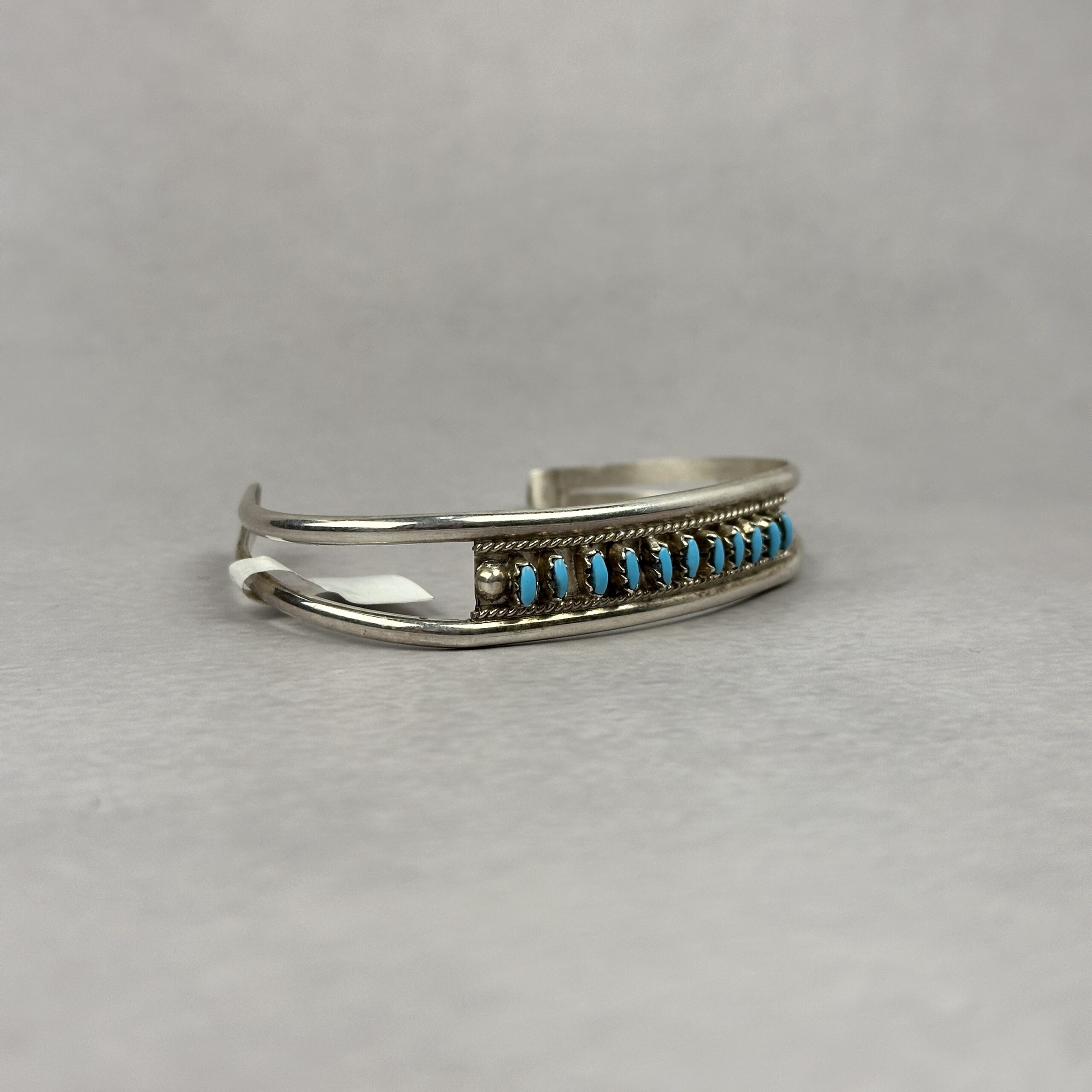 11-Stone Turquoise Inlay Cuff – Zuni Made - 1 1/4" gap - Image 2