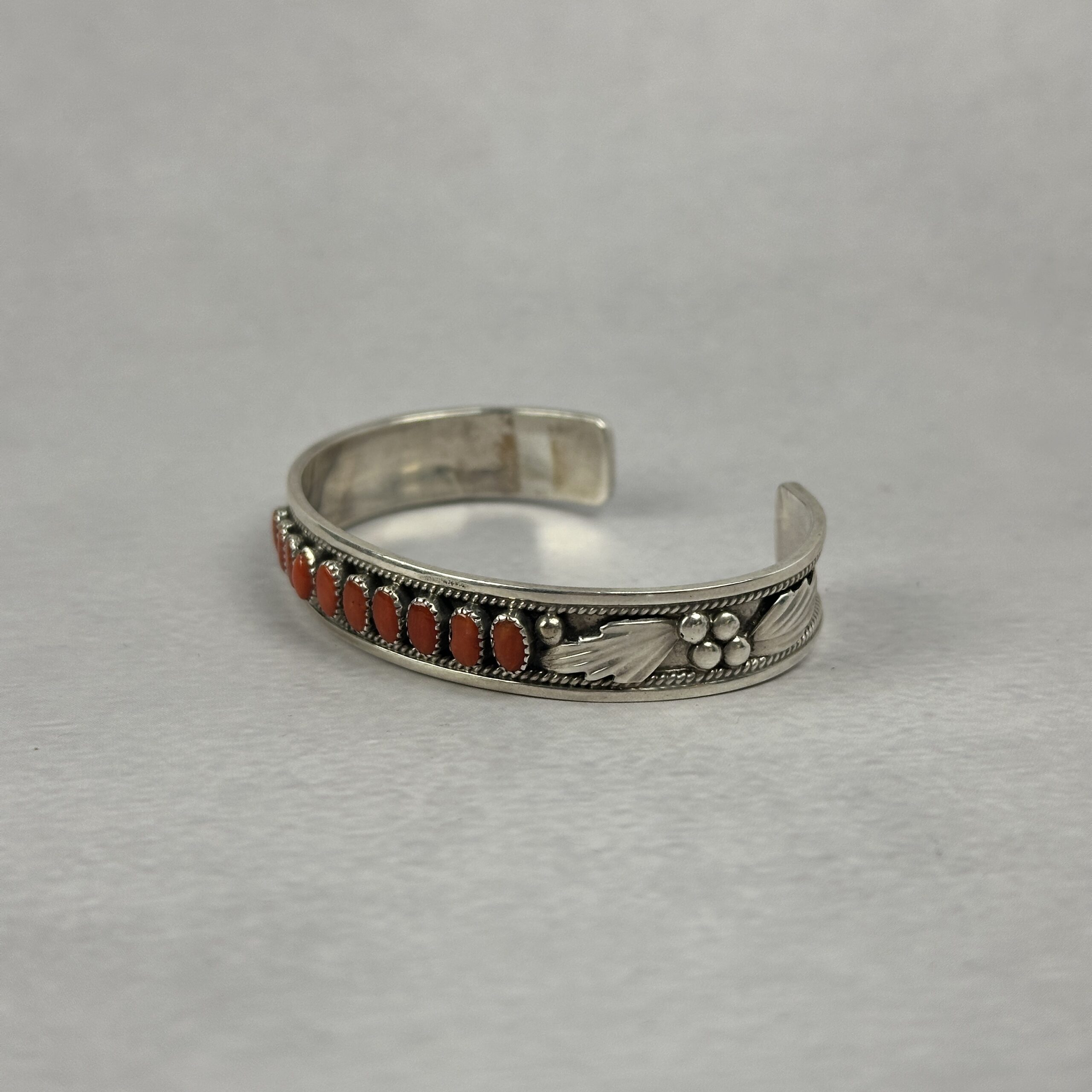 Coral 10 Stone Cuff - Navajo Made - 1" gap - Image 3