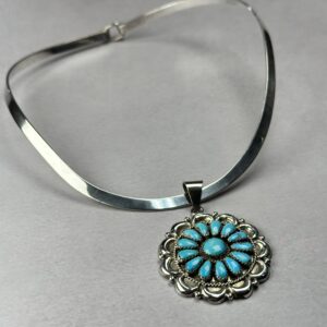 Kingman Turquoise Point Cluster Necklace – Zuni Made