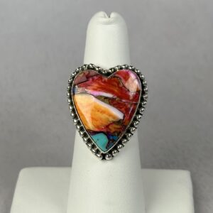Handmade Spiny Oyster Heart Ring - Adjustable