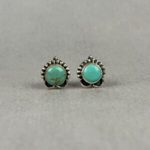 Kingman Turquoise Stud Earrings - Handmade .925