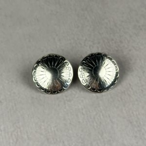 Med Silver Concho Stud Earrings - Handmade .925