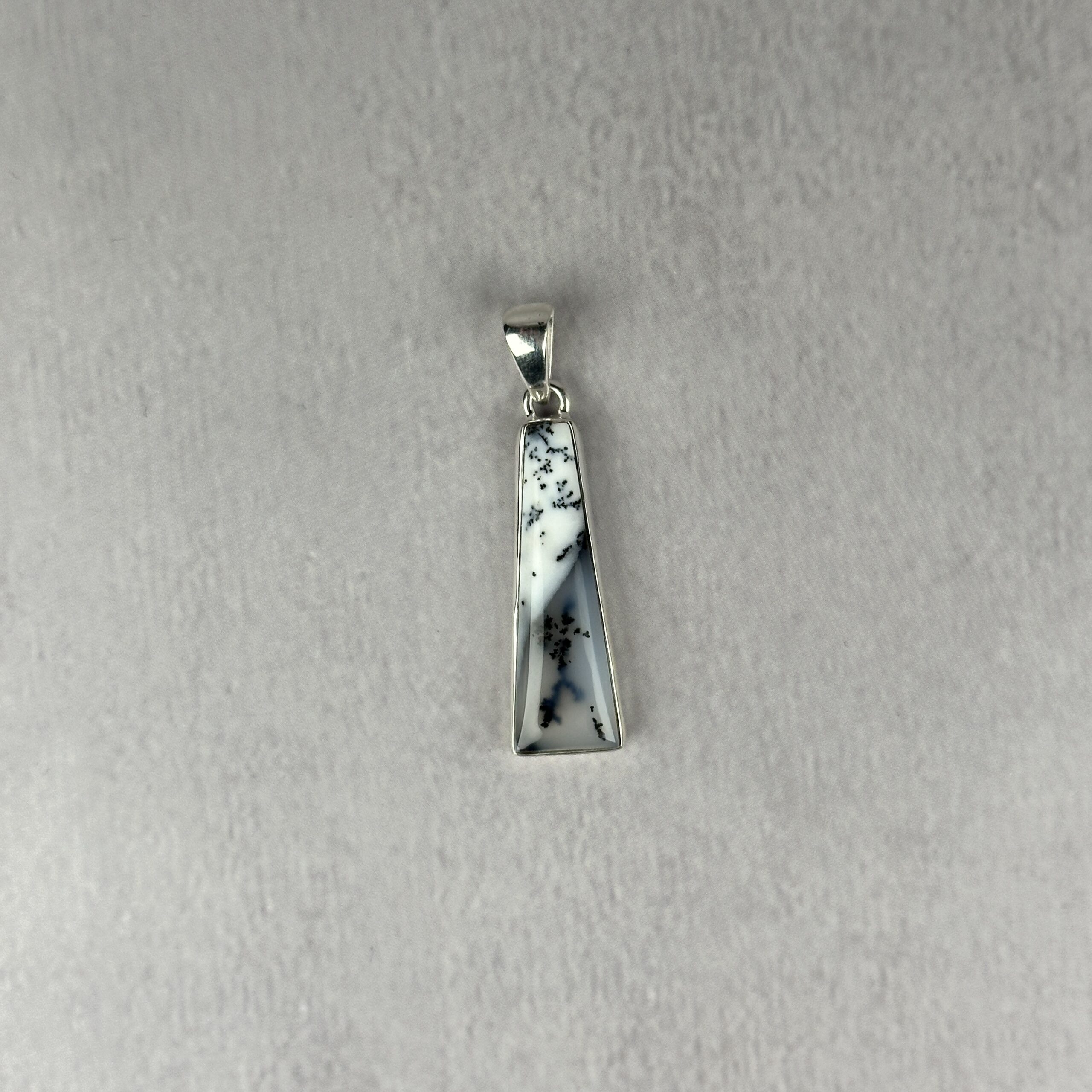 Slim Turkish Dendritic Opal Pendant - 6mm Bail - Handmade .925 - Image 2