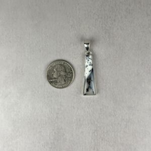 Slim Turkish Dendritic Opal Pendant - 6mm Bail - Handmade .925