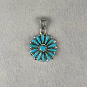 Turquoise Cluster Pendant - 3.5mm Bail - Zuni Made - Vera Halusewa